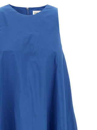 Blue Polyester Long Dress