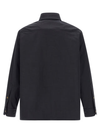 Blue Polyester Full-Length Jacket