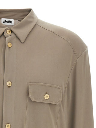 Gray Polyester Blouse