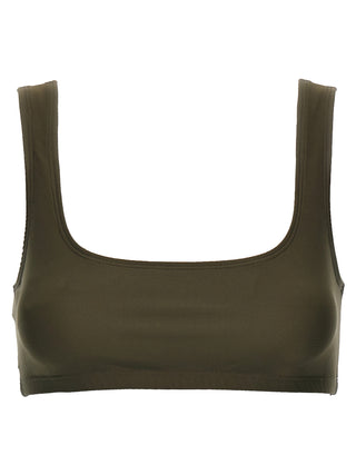 Brown Polyamide Tank Tops
