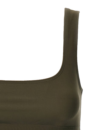 Brown Polyamide Tank Tops