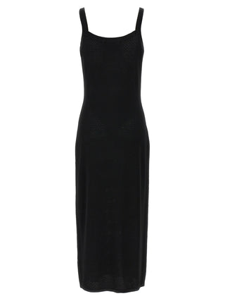 Black Viscose Midi Dress
