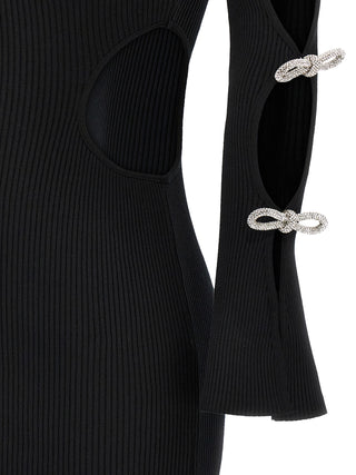 Black Viscose Short Dress