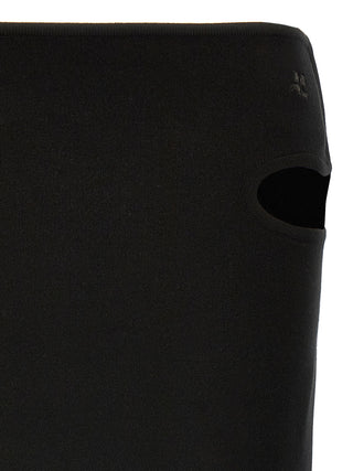 Black Viscose Long Skirt