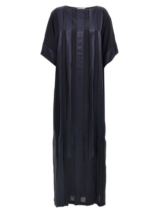 Blue Silk Long Dress