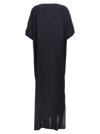 Blue Silk Long Dress