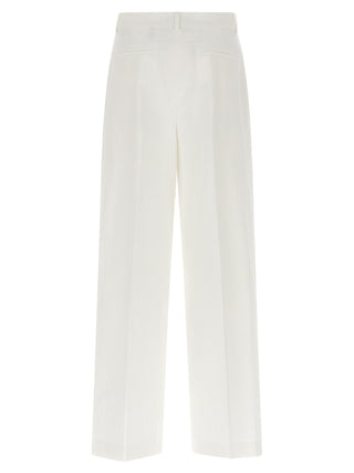White Linen Casual Pants
