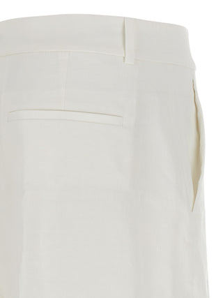White Linen Casual Pants