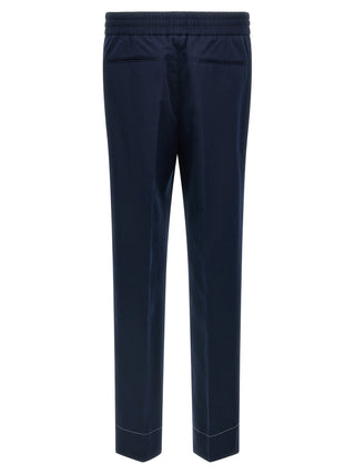Blue Linen Casual Pants