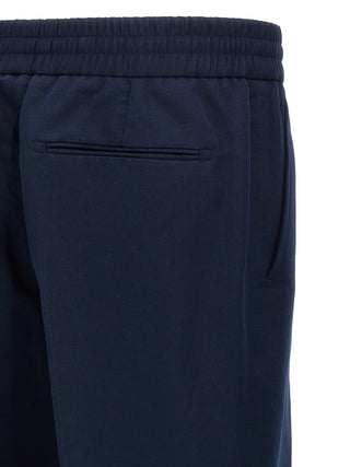 Blue Linen Casual Pants