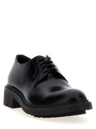 Black Lamb Leather Oxfords And Derbies