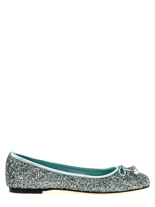 Bicolor Textile Ballet Flats