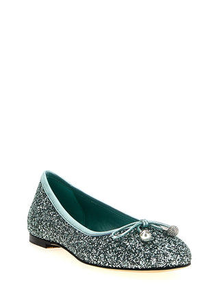 Bicolor Textile Ballet Flats