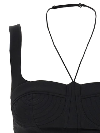 Black Polyamide Tank Tops