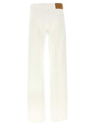 Jeans de algodón blanco de pierna recta