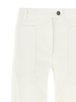 Jeans de algodón blanco de pierna recta