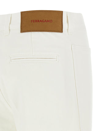 Jeans de algodón blanco de pierna recta