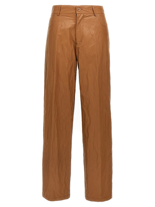Brown Viscose Casual Pants