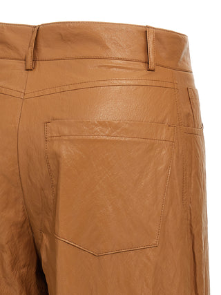 Brown Viscose Casual Pants
