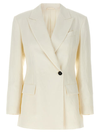 White Straw Blazer