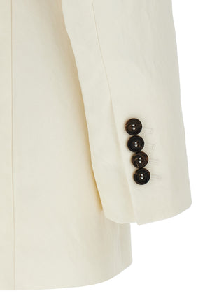 White Straw Blazer