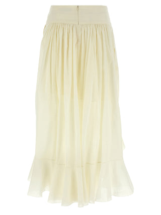 White Cotton Mini Skirt