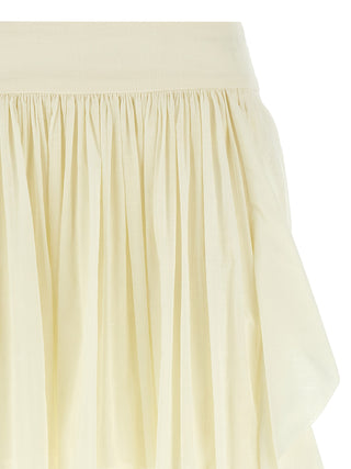 White Cotton Mini Skirt