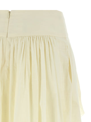 White Cotton Mini Skirt