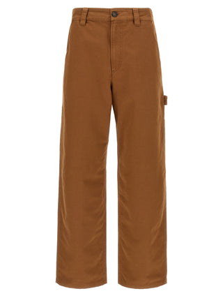 Brown Cotton Casual Pants