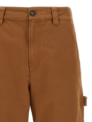 Brown Cotton Casual Pants