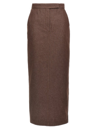 Brown Cotton Mini Skirt