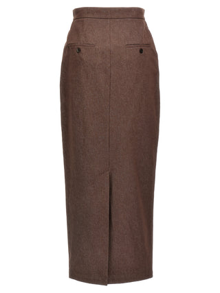 Brown Cotton Mini Skirt