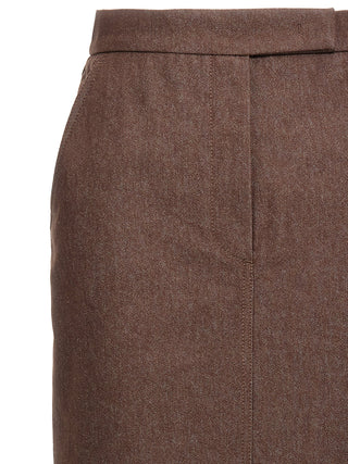 Brown Cotton Mini Skirt