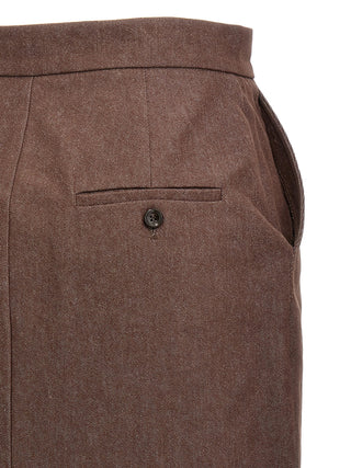Brown Cotton Mini Skirt