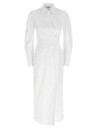Vestido largo de algodón blanco
