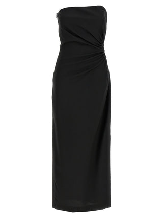 Black Virgin Wool Long Dress