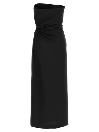 Black Virgin Wool Long Dress