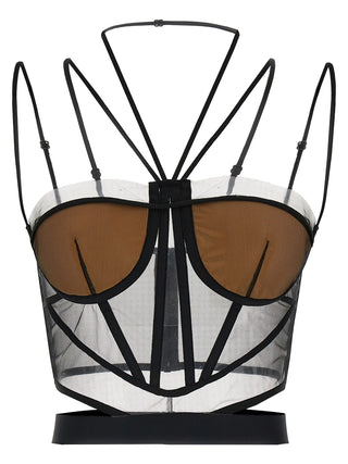 Black Polyamide Tank Tops
