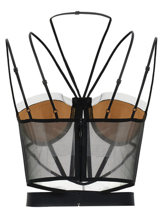 Black Polyamide Tank Tops