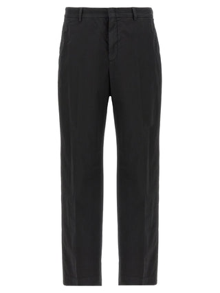 Black Cotton Casual Pants