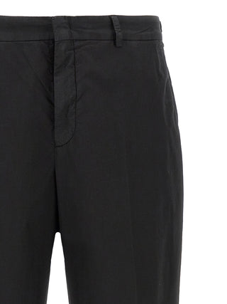 Black Cotton Casual Pants