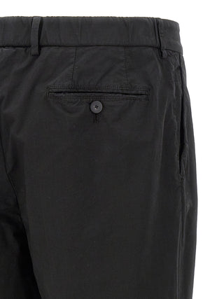 Black Cotton Casual Pants