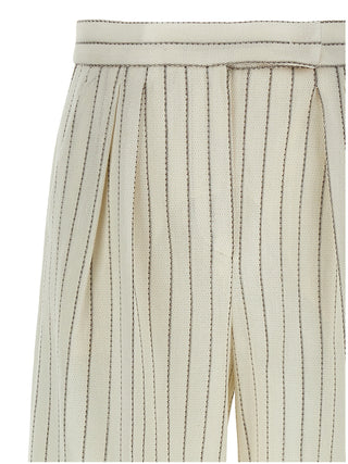 White Cotton Casual Pants