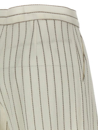White Cotton Casual Pants