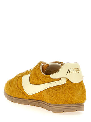 Bicolor Leather Athletic Sneakers