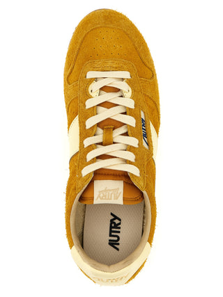 Bicolor Leather Athletic Sneakers