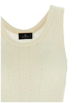 White Silk Sleeveles T-Shirt