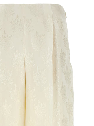 White Silk Casual Pants