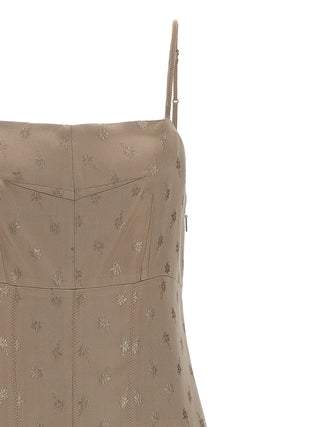 Gray Silk Midi Dress