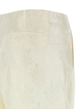 White Silk Casual Pants